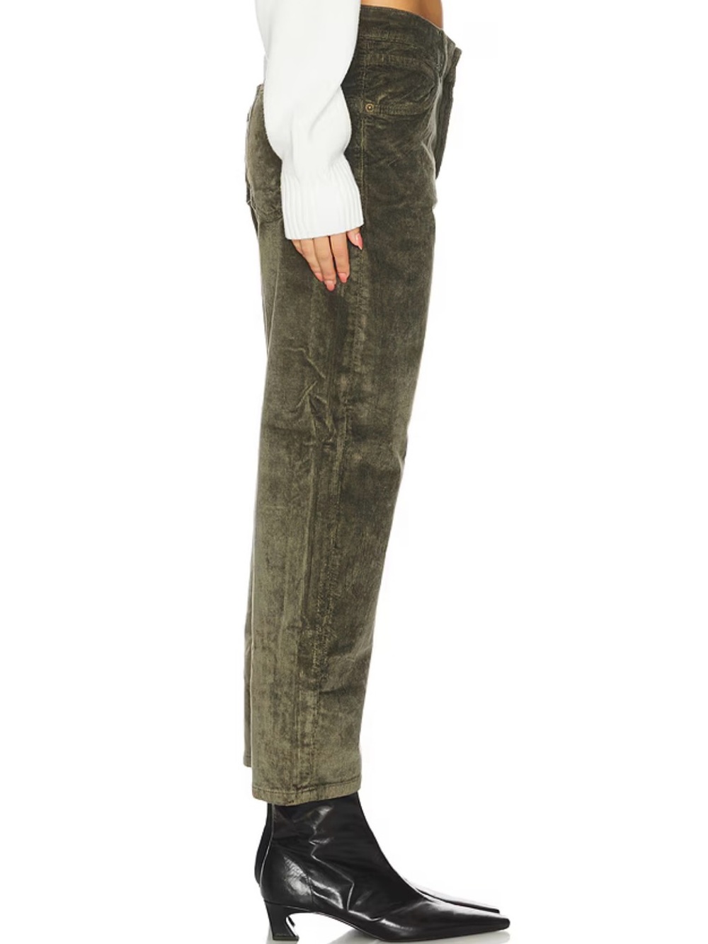 NWT Free People We the Free Deep Trance Cord Pant Clover Moss Green Size 30 - Picture 3 of 8